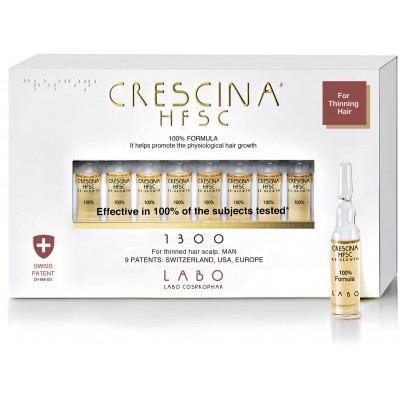 Crescina 1300 для мужчин Лосьон для стимуляции роста волос 3.5 №20 штук