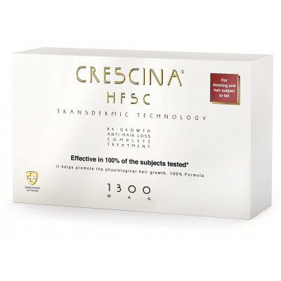 Crescina Transdermic Набор 1300 для мужчин Лосьон для стимуляции роста 3.5 №20 штук + 20 штук против выпадения волос