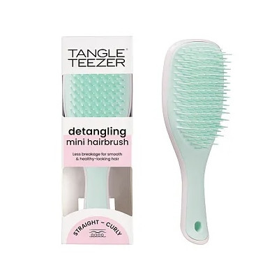 Tangle Teezer The Wet Detangler Mini Щетка для распутывания влажных, сухих волос мятно-бледно-розовая