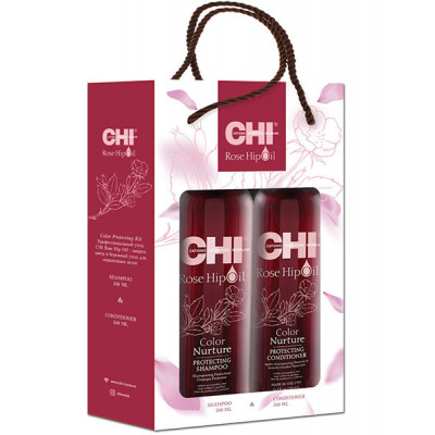 CHI Rose Hip Oil Набор для окрашенных волос с маслом шиповника (Шампунь 340 мл + Кондиционер 340 мл)