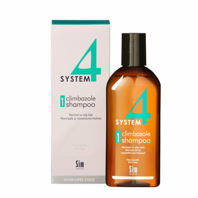 System 4 Шампунь № 1 терапевтический для нормальной и жирной кожи головы и волос с климбазолом 215 мл