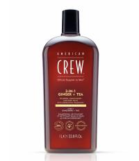 American CREW Ginger+Tea Шампунь, кондиционер, гель для душа 3-в-1 Имбирь+Чай 1000 мл