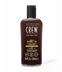 American CREW Ginger+Tea Шампунь, кондиционер, гель для душа 3-в-1 Имбирь+Чай 250 мл