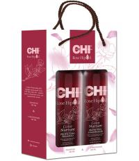 CHI Rose Hip Oil Набор для окрашенных волос с маслом шиповника (Шампунь 340 мл + Кондиционер 340 мл)